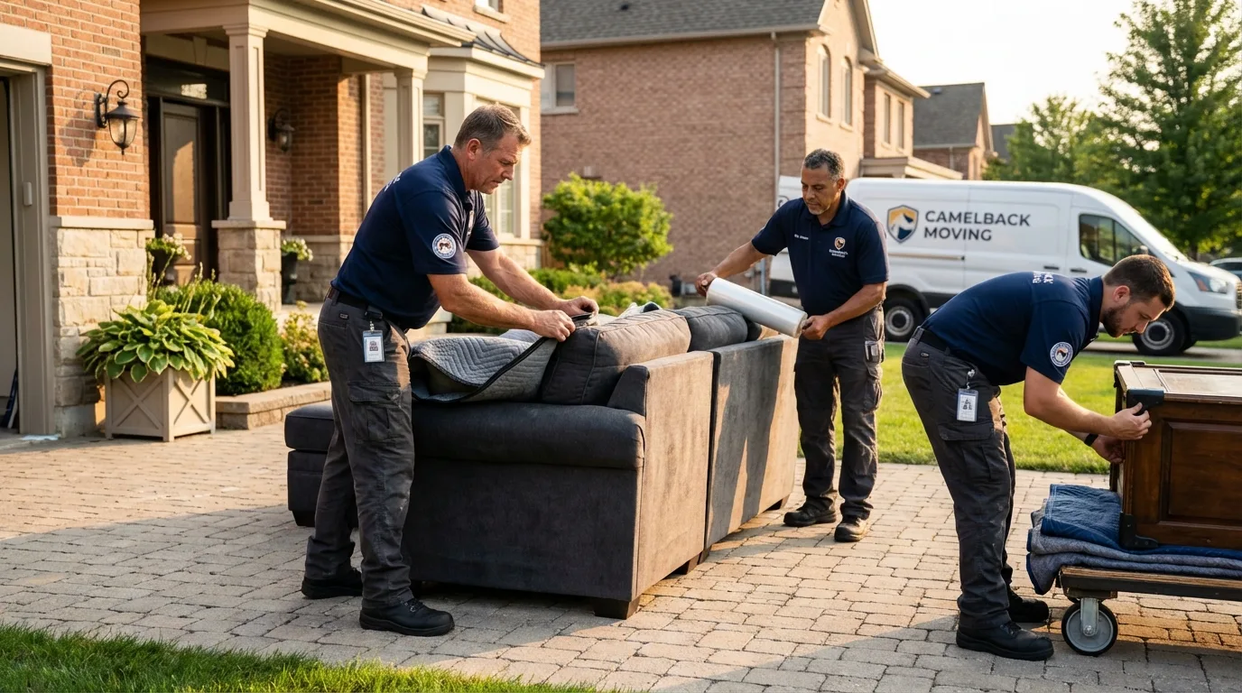 Large estate moving crew wrapping furniture in Clay Center, NE
