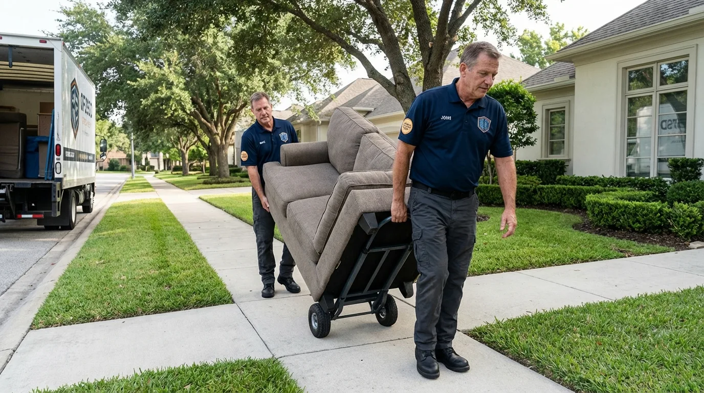 Local residential moving crew loading furniture in Clay Center, NE